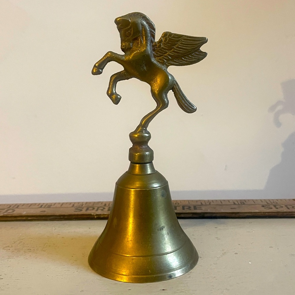 Vintage brass Pegasus bell